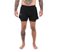 SCRAMBLE Combination Fight Shorts - Black. Lightweight MMA Shorts for Boxing, BJJ, Muay Thai, Kickboxing, Cycling, Running & Gym. Martial Arts Sports Shorts for Men - XXL