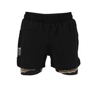 SCRAMBLE Combination Fight Shorts - Black Tiger Camo. Lightweight MMA Shorts for Boxing, BJJ, Muay Thai, Kickboxing, Cycling, Running & Gym. Martial Arts Sports Shorts for Men - S