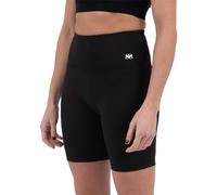 SCRAMBLE Hearts Seamless Gym Shorts for Women - Black. Womens High Waisted Training Shorts for Running, Cycling, Yoga & MMA Sports. Athletic Workout Clothing for Ladies-XL
