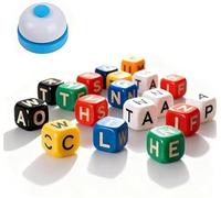 Scrambled Board Game - 60pcs-Dice Word Game, Dice Word Game Brain Exercise Game, Crossword Scramble Games for 1-5 Players, Perfect for Parties and Family Game Nights