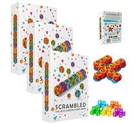 Scrambled Dice Word Game, 1-5 Players Brain Exercise Party Game, 12 Letter Dice Brain Boosting Crossword Challenge, Fast-Paced Adult Party Games for Family Fun, Game Nights & Parties (3pc)