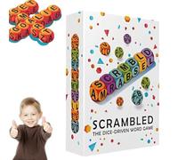 Scrambled Dice Word Game, Brain Exercise Party Game, The Crossword Solitaire Games for 1-5 Players, Spelling Letter Dice Games for Parties Travel & Family Nights, Gift for Kids (1 Pc)