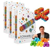 Scrambled Dice Word Game - Fast-Paced Brain Training Dice Game | Spell, Shout, and Win in This Ultimate Brain-Sprint Challenge for 1-5 Players for Families, Gamenight and Hangouts (3pcs)