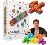 Scrambled Dice Word Game - Fast-Paced Brain Training Dice Game | Spell, Shout, and Win in This Ultimate Brain-Sprint Challenge for 1-5 Players for Families, Gamenight and Hangouts (1pcs)