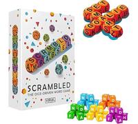 Scrambled Dice Word Game for 1-5 Players - All Ages Brain Exercise with Spelling & Crossword Fun for Family, Parties and Vocabulary Learning (60 sieves)