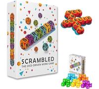 Scrambled Dice Word Game for 1-5 Players, Brain Exercise Party Game, Sharpening Spelling Dice Game Crossword Fun Family Board Games for Parties Travel & Familys Nights (12Pcs)