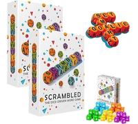 Scrambled Dice Word Game for 1-5 Players,Brain - Sharpening Spelling Dice Game,Brain Exercise Party Game,Fast-Paced Family Board Game,Fun Family Board Games for Parties Travel & Familys Nights (2 Pcs)