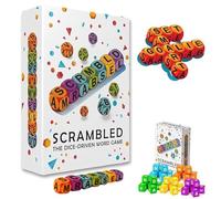 Scrambled Dice Word Game for 1-5 Players,Brain - Sharpening Spelling Dice Game, Brain Exercise Party Game, Fast-Paced Family Board Game, Trains Vocabulary & Thinking (2pcs)