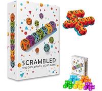 Scrambled Dice Word Game for 1-5 Players,Brain - Sharpening Spelling Dice Game,Brain Exercise Party Game,Fun Family Board Spelling Letter Dice Games, Learn words happily and increase your vocabulary