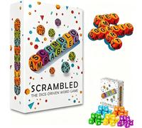 Scrambled Dice Word Game, Scrambled Dice Word Game for 1-5 Players, Brain - Sharpening Spelling Dice Game, Fun Family Board Games for Parties Travel & Familys Nights (1pcs)