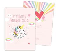 SCRAP COOKING 0263 Unicorn Birthday Invitation Cards for Children's Boys Girls Birthday Party Invitations Pink