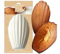 SCRAP COOKING ScrapCooking 1299 XXL Non-Stick Madeleine Mould Giant 26 cm Metal Mould for Oven & Freezer Baking Cake Mould Beige
