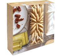 SCRAP COOKING ScrapCooking 1940 Christmas Log Mould Set with 3 Silicone Moulds 3D Log Insert & Sponge Cake Mat with Recipes and Flexible Gutter for Baking - Gold