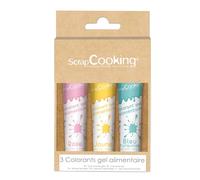 SCRAP COOKING Color'Gels Light Green / Pink / Turquoise 85 g - Pack of 3