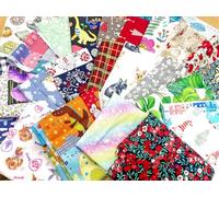 Scrap Fabric Material - 200g Bag Mixed Fabric Pieces - Assorted Styles & Design - Various Fabrics - Great for Crafts & Card Making Etc