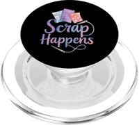Scrap Happens Funny Quilting Sewing Pun Sew Forth Patchwork PopSockets PopGrip for MagSafe