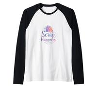 Scrap Happens Funny Quilting Sewing Pun Sew Forth Patchwork Raglan Baseball Tee