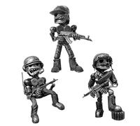 Scrap Standing Warrior Sculpture Piston Man Machine Statues Soldier Garden Ornaments Home Decor for Office Desk 3Pcs Recycled Scrap Metal Sculpture