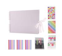 Scrapbook Album 80 Pages Hardcover Photo Memory Book with Accessories Colorful Pen for Traveling Birthday Gift Paper Photo