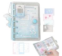 Scrapbook Journal Kit - M5 Pocket Size Junk, Craft Supplies Bundle, Transparent Sticky Paper Sticker Card Charm Notebook with 70 Sheets | Artistic Writing Pad for School Child Crafting Wedding Memory