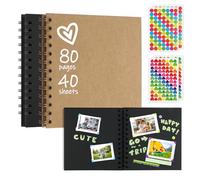 Scrapbook Kit 2 Pcs Scrap Books 80 Pages Black & Brown