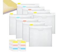 Scrapbook Organizer, 12 x 12 Inch Scrapbook Paper Holder with Sticky Index Tabs, Clear Paper Storage Organizer for Arts Crafts Cardstock School Offices