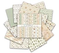 Scrapbook Paper 12×12 ,Vintage Bohemian Patterned Craft Paper Pad,24 Sheets Double-Sided Bobo Floral Scrapbooking CardStock Papers Pad for Holiday Cardmaking DIY Origami Papers.