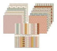 Scrapbook Paper 12 x 12 In, 24 Sheets Boho Scrapbook Paper, Double Sided Patterned Decorative Papers, Background Papers for DIY Journaling Decor, Album Decor or Card Making (Red)