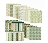 Scrapbook Paper 12"x12" ,Vintage Scrapbook Supplies,24 Sheets/24 Designs Double-Sided Papers Pad,Decorative Craft Paper for Card Making,Photo Album Journal Decor (Green, 12"x12")