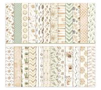 Scrapbook Paper 12x12, 24 Sheets Double-Sided BOHO Patterned Assorted Colors Decorative Crafting Paper for Origami Classroom Crafting Projects