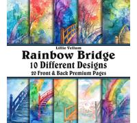 Scrapbook Paper - 20 Front and Back Premium Color Pages: Rainbow Bridge to the Heavens - Heavenly Watercolor Sky Clouds Colors - 8.5"x8.5"