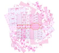 Scrapbook Paper, 24 Sheets 11.81x11.81 in Double Sided Decorative Paper for Scrapbooking 12 Designs Decoupage Papers Kit for Junk Journal DIY Card Album Decoration(Pink)