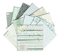 Scrapbook Paper, 24 Sheets 12x12 Inch Double Sided Nature Patterned Scrapbook Supplies,160gsm Scrapbooking Paper Pack for Wedding, DIY Crafts (Green Floral)