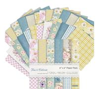 Scrapbook Paper 24 Sheets 6x6 Inch Vintage Patterned Decoupage Papers for Scrapbooking,Journaling,Card Making - Vintage Style Scrapbook Supplies for DIY Crafts Origami Decoupage Paper