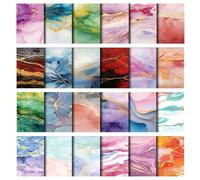 Scrapbook Paper 24 Sheets Marble Pattern, 6x6 Inch Decoupage Paper Sheets and Vintage Patterned Craft Papers for Scrapbooking, Card Making, DIY Arts and Crafts Supplies (24 Unique Designs) (A)