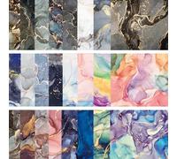 Scrapbook Paper 48 Sheets Marble Pattern, 6x6 Inch Decoupage Paper Sheets and Vintage Patterned Craft Papers for Scrapbooking, Card Making, DIY Arts and Crafts Supplies (24 Unique Designs) (D)