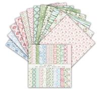 Scrapbook Paper 6"×6" 160gsm Double-Sided Patterned Decorative Papers for Scrapbooking, Junk Journaling, and Card Making, Ideal Scrapbook Supplies and Paper Craft Supplies 24 Sheets (Style 5)