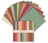 Scrapbook Paper 6x6 160gsm Double-Sided Decorative Papers for Scrapbooking, Junk Journaling, and Card Making, Ideal Scrapbook Supplies and Paper Craft Supplies 24 Sheets (Texture B, 15x15cm)