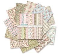 Scrapbook Paper 6x6 Inch, 24 Sheets Double-Sided Patterned Cardstock, 160GSM Floral Craft Paper for Scrapbooking, Card Making, Junk Journal, DIY Art Projects (Blue)