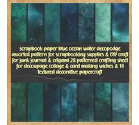 scrapbook paper blue ocean water decopodge assorted pattern for scrapbooking supplies &DIY craft for junk journal & origami 28 patterned crafting ... papercraft: sea life deco tea party