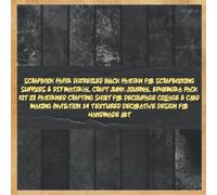 scrapbook paper distressed black pattern for scrapbooking supplies & DIY material craft junk journal ephemera pack kit 28 patterned crafting sheet for ... textured decorative design for handmade art