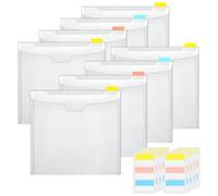 Scrapbook Paper Holder - Clear Cardstock Organizer, With Sticky Index Tabs | Acid-Free Transparent Storage Pocket, Top-Loading Arts Crafts Vinyl Sheet Protector For Scrapbooking-Station Home Office Pr