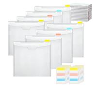 Scrapbook Paper Organizer - Clear Cardstock Storage, Transparent Project Sleeve, Portable Case Featuring Sticky Index Tabs | Large Sorting Solutions for Photos 12x12