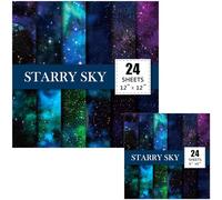 Scrapbook Paper Pad 48 Sheets,12x12 Celestial Themed Mixture Colored Paper,6x6 Space Cardstock Paper Pads,Designer Paper Pads,Junk Journal Craft Paper,Decopodge Card Making Supplies