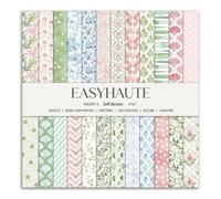 Scrapbook Paper & Scrapbooking Supplies, Bloom 6x6 Double-Sided Patterned Cardstock Pad, Floral Craft Sheets for Junk Journaling, Card Making & Scrap Book, 24 Sheets