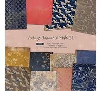 Scrapbook Paper Vintage, 24 Sheets/12 Designs Scrapbook Paper 6x6 Chinese Japanese Style DIY Stationery Scrapbooking Paper (2 Pack Japanese Style)