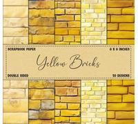 Scrapbook Paper: Yellow Brick Textures, Decorative Craft Paper for Card Making, DIY, Origami, & Crafts Projects, Double Sided 8 x 8" Designs