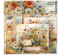 Scrapbook Pattern Paper Pack, A5 Scrapbook Paper Multicolor 8.3x5.7 Inches Pack of 24 Single Sided 160gsm Card Stock