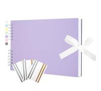 Scrapbook Photo Album 29x21.5cm DIY Memory Book Scrap Books 100 White Pages Ablums Kit with Stickers for Wedding, Travel, Birthday, Light Purple