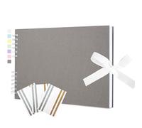 Scrapbook Photo Album 29x21.5cm DIY Memory Book Scrap Books 40 White Pages Ablums Kit with Stickers for Wedding, Travel, Birthday, Light Grey